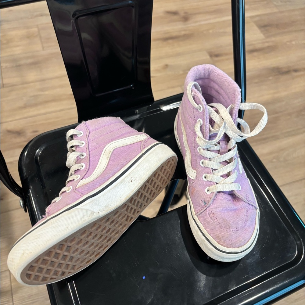Vans Lilac and White High-Top Sneakers - Picture 2 of 4